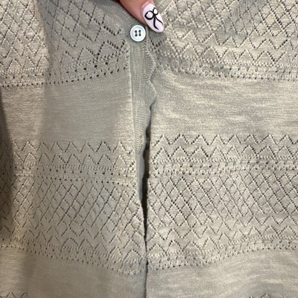 Frye Knit Button Front Cardigan Sweater – Sage Green (XL) - Picture 3 of 7